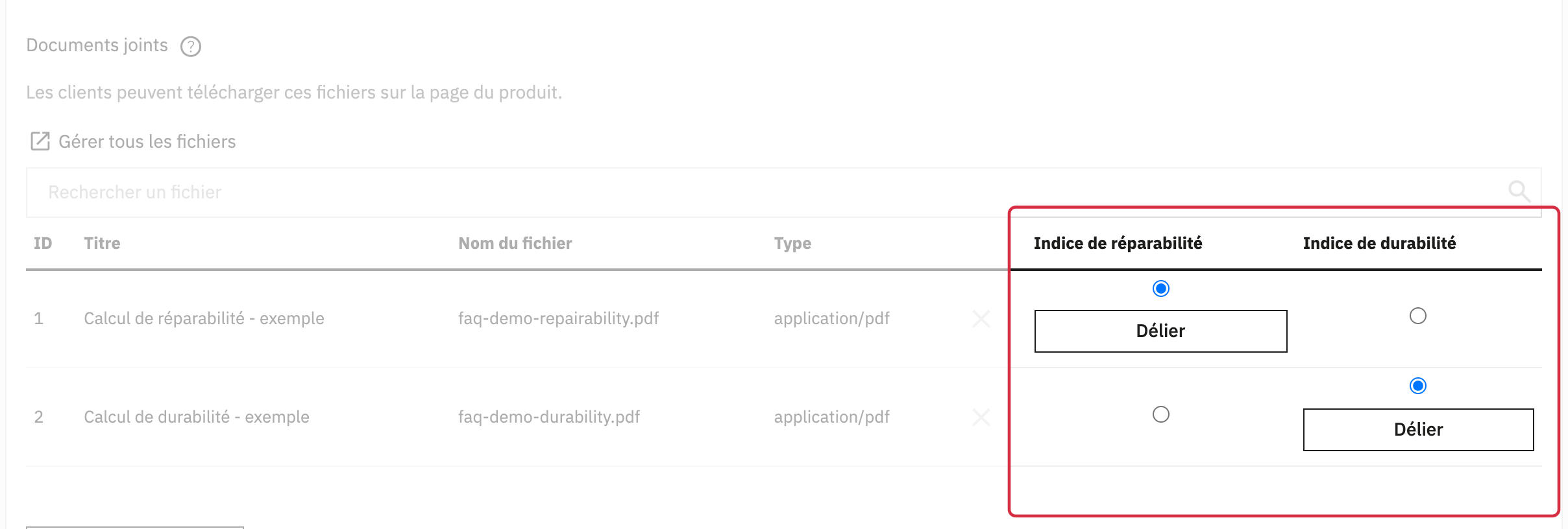 Sélection indépendante des documents de réparabilité et de durabilité
